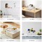 4 Pack Bamboo Lid Storage Bins - Stackable Plastic Containers for Organizing Desktop